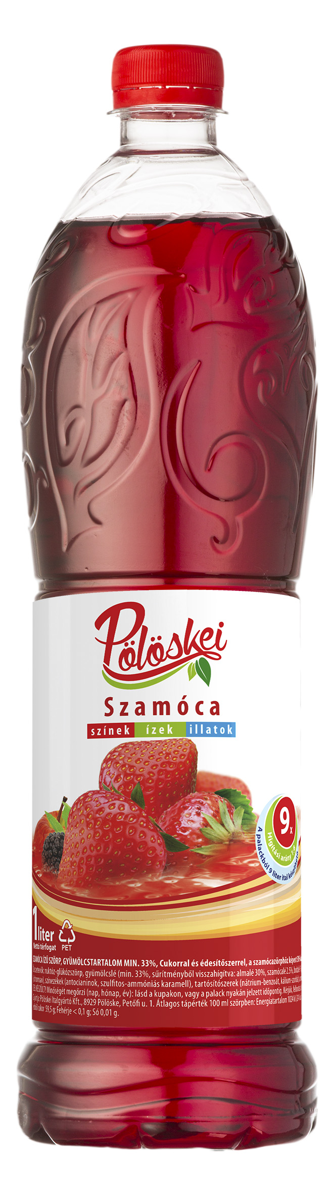 Pölöskei Szamóca ízű szörp 50% 1L